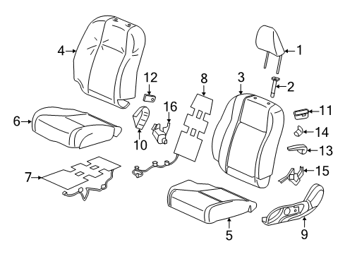 2012 Honda Civic Heated Seats Cover, L. Reclining (Outer) *NH686L* (WARM GRAY) Diagram for 81638-TS8-A01ZA