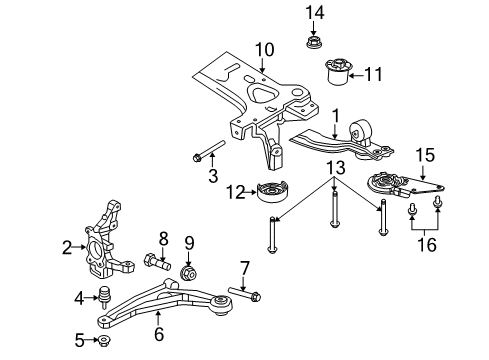 2008 Dodge Avenger Front Suspension Components, Lower Control Arm, Stabilizer Bar ISOLATOR-CROSSMEMBER Diagram for 4766075AC