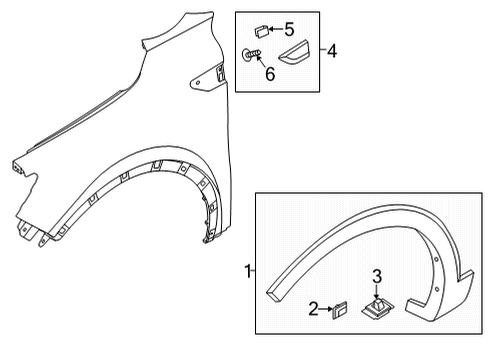 2021 Kia Sorento Exterior Trim - Fender GARNISH-Fender Side Diagram for 877F1P2000