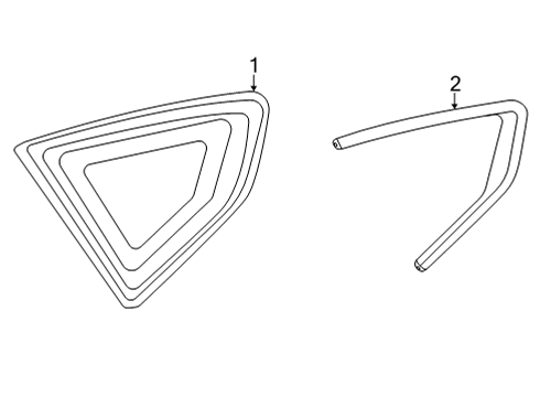 2022 BMW X6 Glass & Hardware - Quarter Panel FINISHER, SIDE WINDOW, REAR Diagram for 51377446221