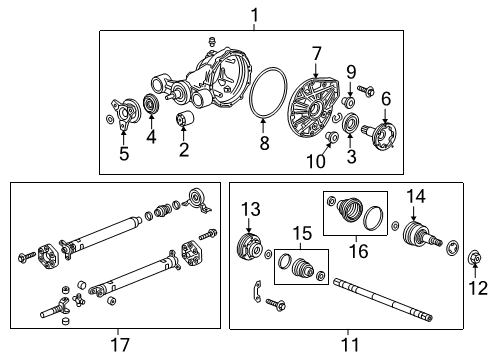 2020 Cadillac CT6 Axle & Differential - Rear Flange Diagram for 23417952