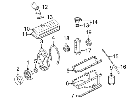 1995 GMC Jimmy Filters Filler Tube Diagram for 12570623