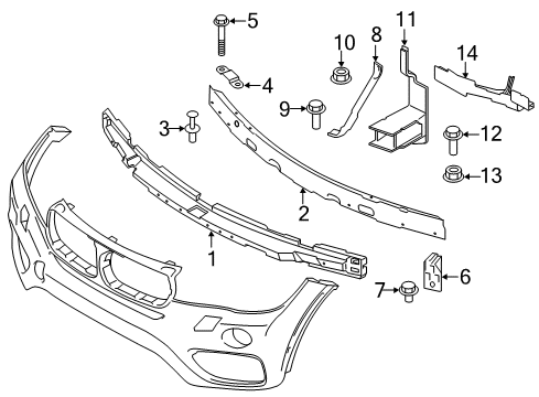 2018 BMW X6 Front Bumper Shock Absorber Front Diagram for 51117319770