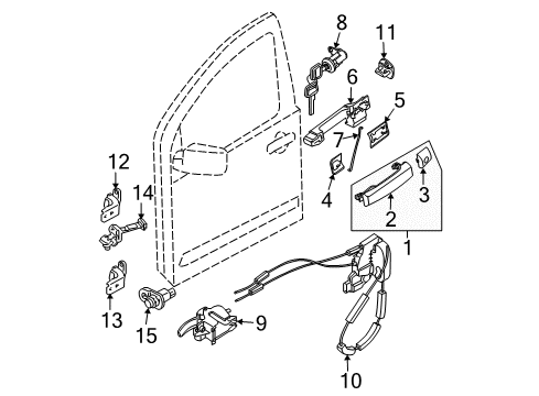 2013 Nissan Frontier Front Door Motor Assy-Regulator, LH Diagram for 80731-EA005