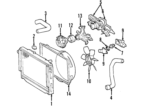 2004 Lexus GX470 Cooling System, Radiator, Water Pump, Cooling Fan Fan Pulley Diagram for 16371-0F010