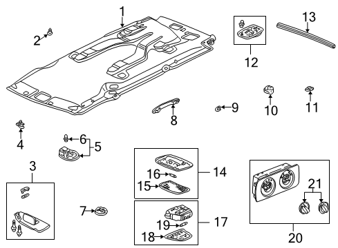 2001 Honda Odyssey Auxiliary Heater & A/C Lens Diagram for 34251-SV1-A01