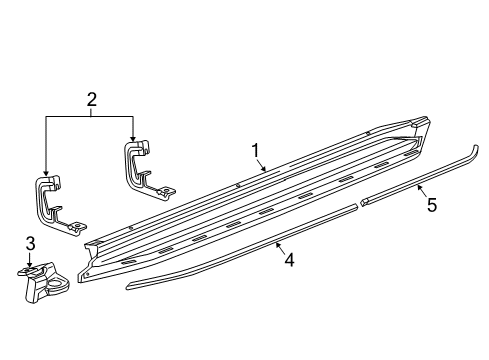 2019 Chevrolet Suburban Running Board Front Extension Diagram for 23233086