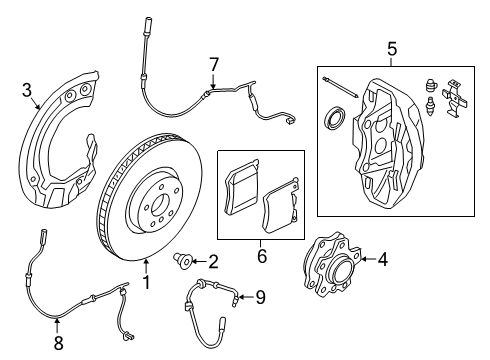 2018 BMW 640i xDrive Gran Turismo Brake Components Brake Caliper Right Diagram for 34116872568