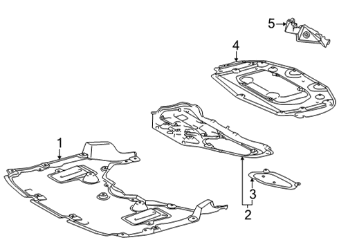 2021 Toyota Mirai Splash Shields Under Cover Diagram for 51420-62010