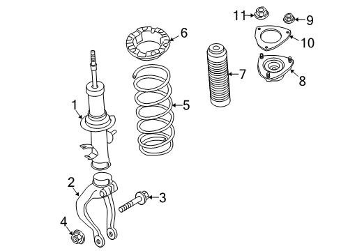 2013 Infiniti FX50 Struts & Components - Front ABSORBER Kit - Shock, Front Diagram for E6110-1CA0E