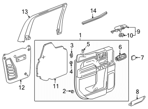 2020 Chevrolet Silverado 3500 HD Rear Door Upper Trim Diagram for 84095125