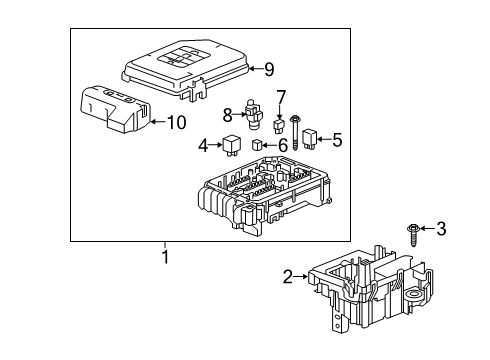 2021 GMC Terrain Fuse Box Fuse & Relay Box Bracket Diagram for 84089162