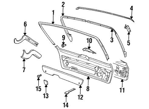1994 BMW 530i Interior Trim Left Cable Guide Diagram for 61138359364