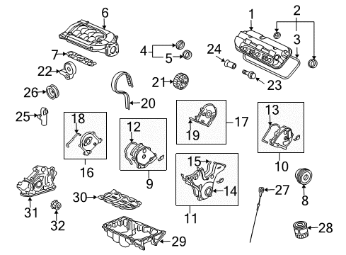 2012 Honda Ridgeline Filters Element Assembly, Air Cleaner Diagram for 17220-RJE-A10