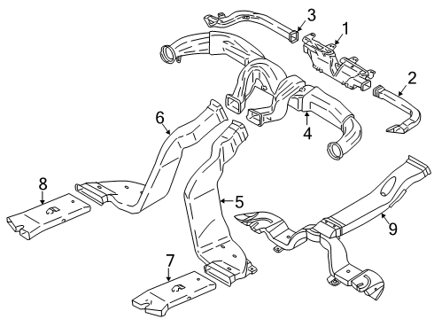 2019 Hyundai Kona Electric Ducts Nozzle Assembly-Defroster Diagram for 97350-J9000