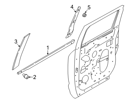 2020 Nissan Titan Exterior Trim - Rear Door Tape-Rear Door Outside, RH Diagram for 82812-EZ71A