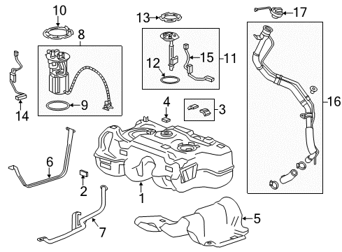 2018 Buick Encore Fuel System Components Filler Pipe Diagram for 42726817