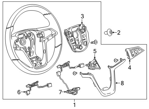 2014 Buick Encore Steering Column & Wheel, Steering Gear & Linkage Cruise Switch Diagram for 95365004