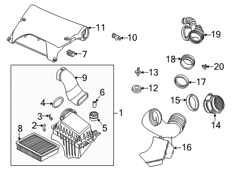 2004 BMW X5 Powertrain Control Intake Manifold Diagram for 13711437100