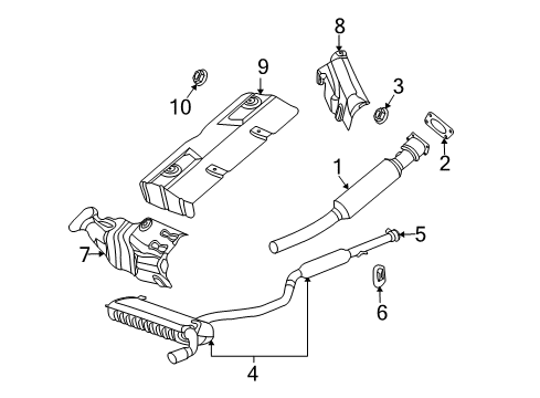 2009 Jeep Compass Exhaust Components Converter-Exhaust Diagram for 68045346AB