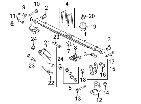 2013 Ford F-150 Rear Suspension U-Bolt Nut Diagram for -W520215-S441