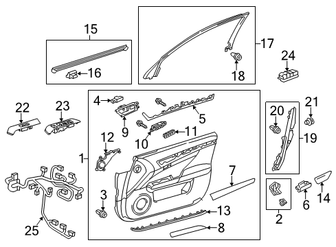 2019 Lexus GS350 Power Seats Master Switch Assembly Diagram for 84040-30270