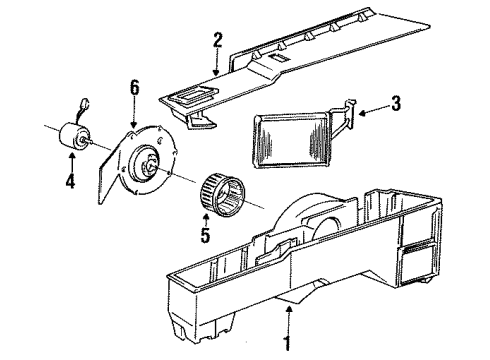 1991 Dodge D250 Heater Core & Control Valve Core Diagram for 4361181