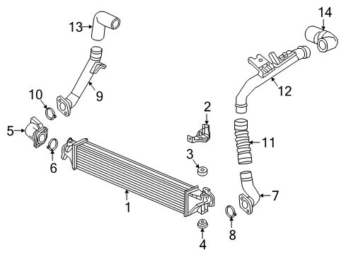 2020 Honda CR-V Intercooler Hose, Intercooler Inlet Diagram for 17282-5PA-A01