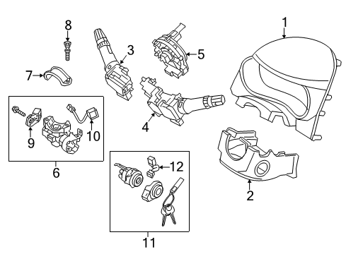 2016 Kia Forte5 Shroud, Switches & Levers Body & Switch Assembly-Steering & IGNTION Diagram for 81910-A5110