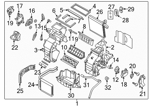 2014 Hyundai Veloster Air Conditioner Seal-Rear Diagram for 97240-1R000