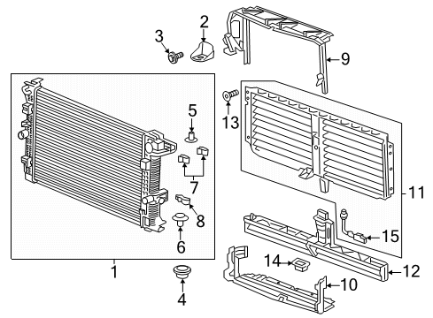 2018 Chevrolet Equinox Radiator & Components Radiator Upper Bracket Diagram for 84164531