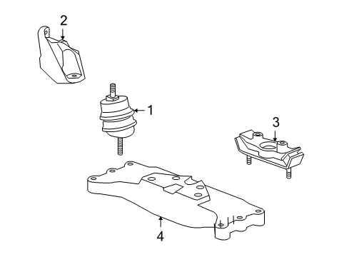 2013 Chevrolet Camaro Engine & Trans Mounting Transmission Support Diagram for 92200274