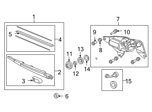 2008 Honda Element Wiper & Washer Components Arm & Blade, Rear Windshield Wiper (Black Gloss 30) Diagram for 76740-SCV-A01ZA