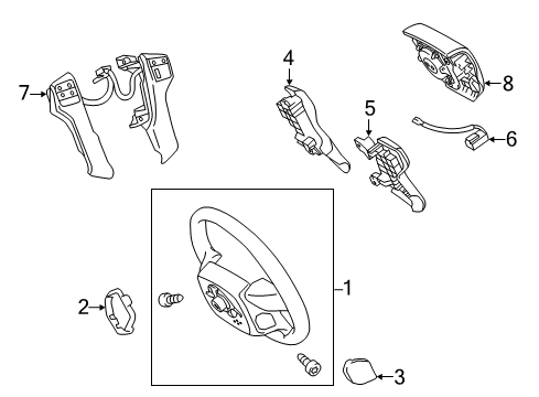 2013 Toyota Tacoma Steering Column & Wheel, Steering Gear & Linkage Switch Assembly Diagram for 84250-04020-B0