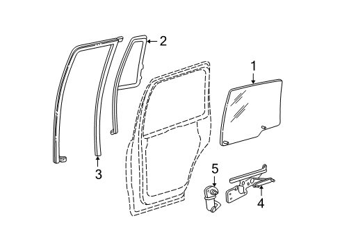 2005 Lincoln Navigator Rear Door Window Motor Diagram for 6L1Z-7823394-B