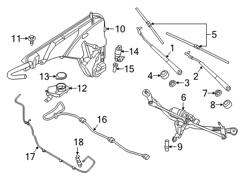 2019 BMW X5 Wiper & Washer Components Wiper Blade Diagram for 61627442093