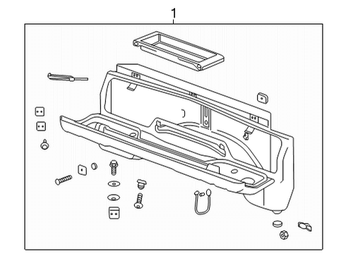 2021 Chevrolet Silverado 3500 HD Exterior Trim - Pick Up Box Storage Compart Diagram for 84362598