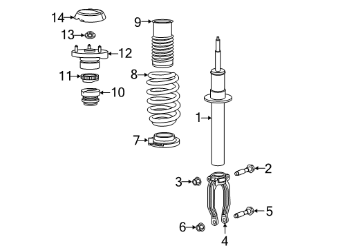 2021 Dodge Challenger Struts & Components - Front Suspension Diagram for 68391316AC