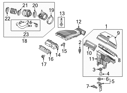 2017 Hyundai Tucson Air Intake Cover-Element Diagram for 28115D3300