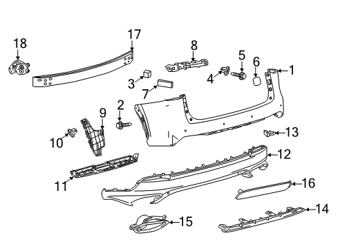 2021 Lexus NX300 Bumper & Components - Rear Cover, Rear Bumper, Lw Diagram for 52169-78030