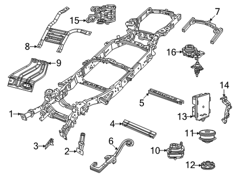2022 Jeep Wagoneer Frame & Components, Spare Tire Carrier CROSMEMBE-TRANSMISSION Diagram for 68528769AA