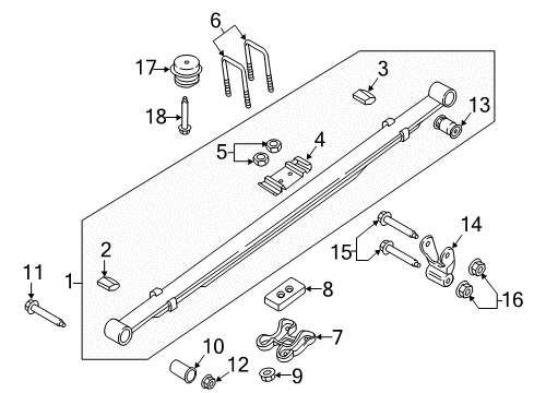 2015 Ford F-150 Rear Suspension Spring Pad Diagram for FL3Z-5586-A
