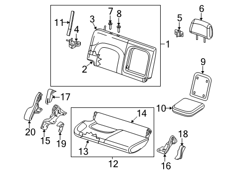 2012 Nissan Frontier Rear Seat Components Trim Assembly-Rear Seat Cushion, RH Diagram for 88320-9BD0B