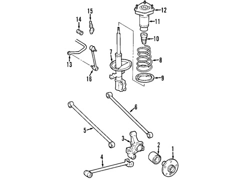 2007 Kia Sportage Rear Suspension Components, Stabilizer Bar Shock Absorber Assembly-Rear, Lh Diagram for 55351-2E501