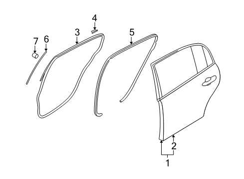 2008 Kia Amanti Rear Door WEATHERSTRIP-Rear Door Body Side Diagram for 831203F00026