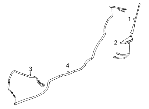 2012 Chevrolet Volt Antenna & Radio Antenna Cable Diagram for 20972366