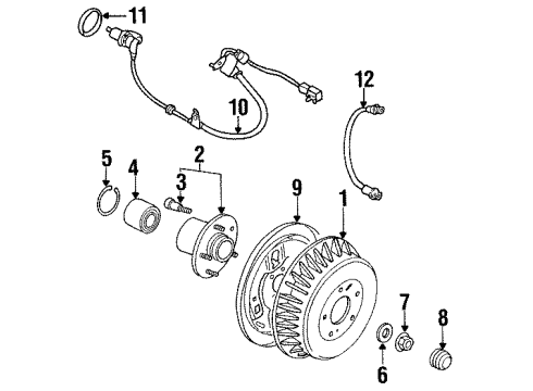 1994 Nissan Quest Rear Brakes Cylinder Assembly (Rear Wheel) Diagram for 44100-0B000