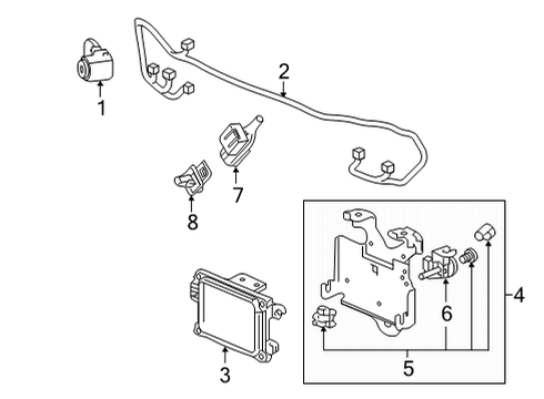 2021 Honda Ridgeline Parking Aid SENSOR UNIT, PARKING Diagram for 39670-T6Z-A21