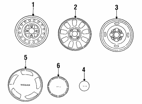 1990 Nissan Axxess Wheels, Covers & Trim Wheel Assembly-Road Diagram for 40300-40R25