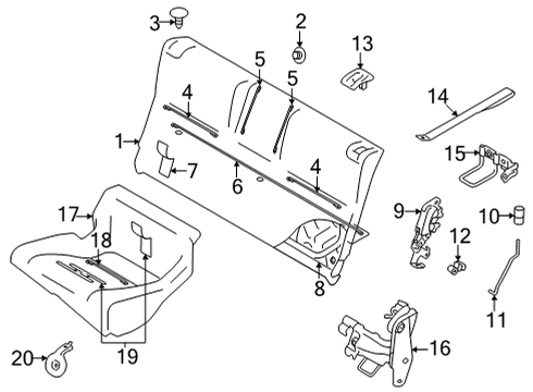 2022 Toyota GR86 Rear Seat Components Lock Rod Holder Diagram for SU003-01698